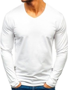 Longsleeve męski bez nadruku biały