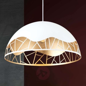 Pozłacana płatkami lampa wisząca Trance, Ø 50 cm