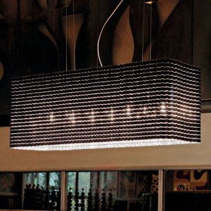 Regulowana lampa wisząca Plissé, czarna