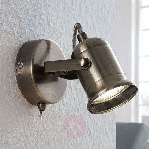 Lampa ścienna Anze w mosiężnym stylu antycznym