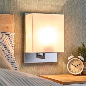 Lampa ścienna Belmira z tkaninowym kloszem