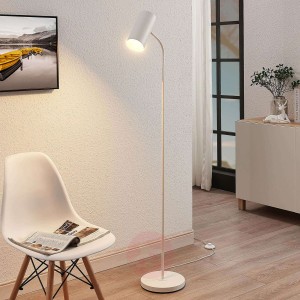 Lampa stojąca Karoli, elastyczne ramię, biała