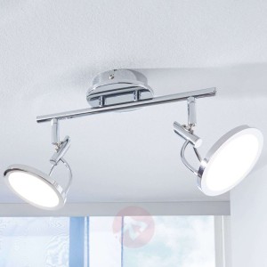 Spot sufitowy LED Jorne, chromowany, 2-punktowy