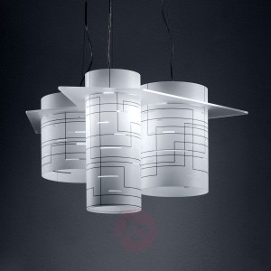 Walcowata lampa wisząca Brothers biała