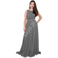 Długa szyfonowa sukienka w stylu Kate Middleton roz. 34 - 52 (plus size) , mon 172A