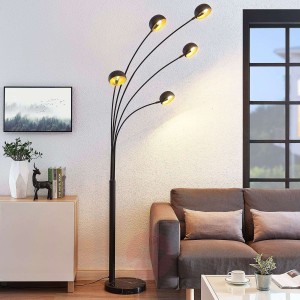 5-punktowa lampa stojąca Muriel w kolorze czarnym