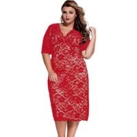 Koronkowa sukienka Plus size ze złotą podszewką duże rozmiary r.40 - r.52