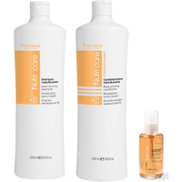 Fanola Nutri Care Restructuring Shampoo 1000ml + Fanola Nutri Care Restructuring Conditioner 1000ml + Fanola Nutri Care Restructuring Fluid Crystals 100ml