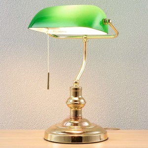 Lampa bankierska Milenka, mosiądz polerowany