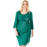 Wyszczuplająca sukienka koktajlowa szmaragdowa Goddess, Plus Size do rozmiaru 54, 985