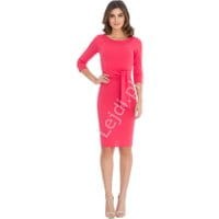 Koralowa sukienka w stylu casual, Goddess 583