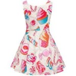 Bawełniana sukienka dla dziewczynki z lizakami