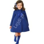 Płaszczyk jesienno - wiosenny dla dziewczynki kolor chabrowy