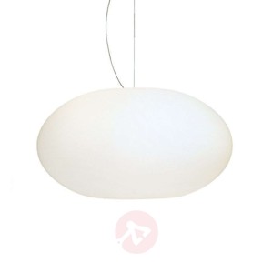 Szklana lampa wisząca AIH 38 cm biała błyszcząca