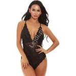 Koronkowe czarne body 136