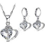 Zestaw biżuteri srebro 925 serca, prezent dla mamy, babci, na walentynki, urodziny