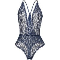 Granatowe koronkowe body damskie