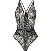 Eleganckie czarne koronkowe body damskie