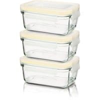 Zestaw 3 pojemników z hermetyczną pokrywką Yum Yum Baby Rectangular Yellow 150 ml