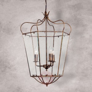 Lampa wisząca FALOTTA, wygląd latarni, 3punktowa