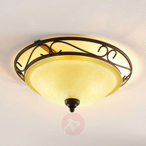 Lindby Fanka lampa sufitowa ze szkłem Scavo