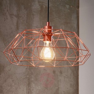Lampa wisząca Carlton 2, miedziany klosz-klatka
