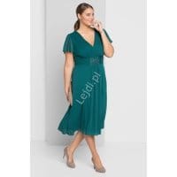 Szmaragdowa sukienka na wesele SHEEGO Plus Size