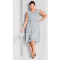 Szara sukienka na wesele, komunie, chrzest SHEEGO Plus Size