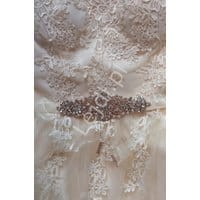 Organzowy ozdobny pasek do sukni wieczorowych w kolorze ivory 849 rose