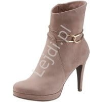 Botki Tamaris Heart & Sole z skóry zamszowej w kolorze rose