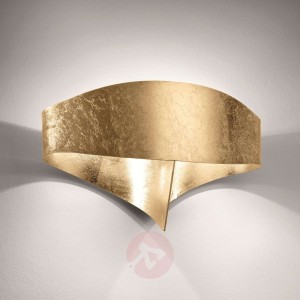 Złota designerska lampa ścienna Scudo