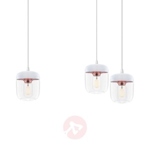 Lampa wisząca Acorn, 3-punktowa, biel i miedź
