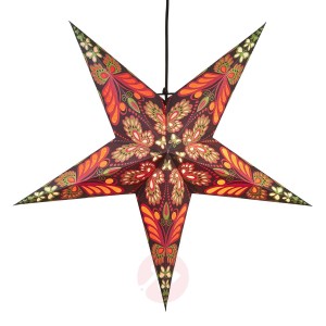 Papierowa gwiazda Blaze 5-ramienna, wzór, czerwona