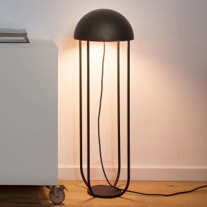 Czarno-złota lampa stojąca LED Jellyfish