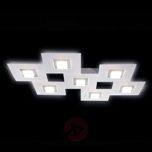 GROSSMANN Karree lampa sufitowa LED, 7-pkt. tytan