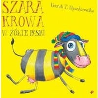 Szara krowa w żółte paski