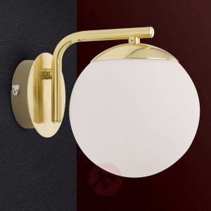 Lampa ścienna Madis szklana kula i przełącznik