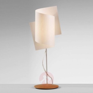 Interesująca lampa stołowa Loop rdzeń bukowy