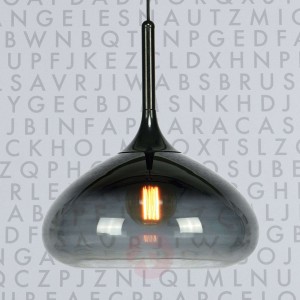 Lampa wisząca Cooper, szklany klosz czarny