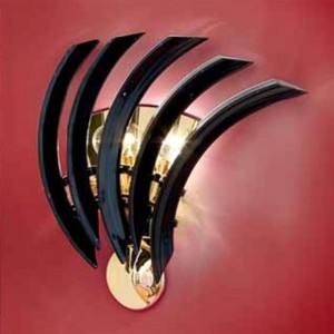 Czarna lampa ścienna RONDO ze szkła Murano