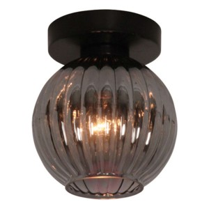 Światło sufitowe Zucca, szklany klosz, smoke