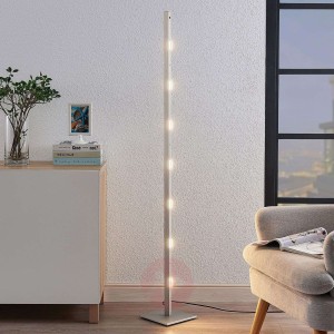 Lampa stojąca LED Margeau w niklu, ściemniana