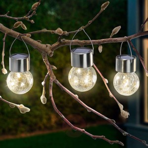 Lampy solarne LED Crackle Ball 3 szt., 3 000 K
