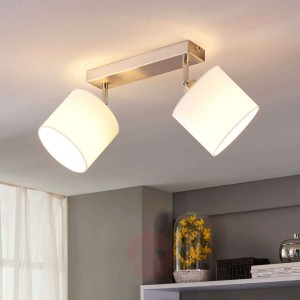 2-punktowa lampa sufitowa LED, klosze z tkaniny