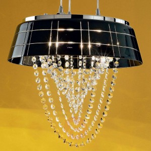 Elegancka lampa wisząca ROMIA z czarnym kloszem