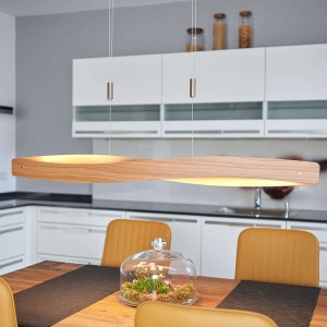 Lampa wisząca LED Lian z drewnianą okleiną