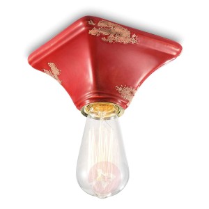 Lampa sufitowa vintage C135, czerwona