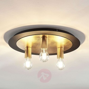 Metalowa lampa sufitowa Justik, 3-punktowa, czarna