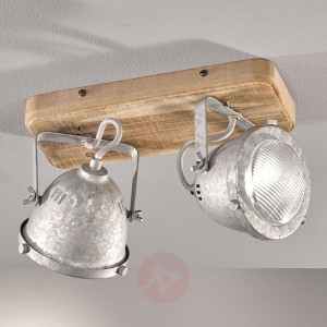 Drewniana lampa sufitowa Old, 2-punktowa