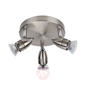 ELC Kalean spot sufitowy LED, nikiel, 3-punktowy